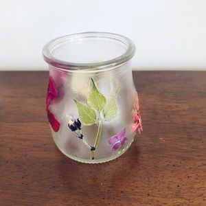 Real Pressed Flower Tea Candle Holder
